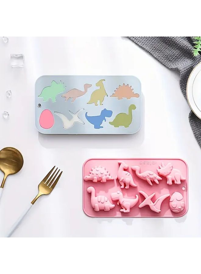 Pink 8 Cavity Jurassic Dinosaur Silicone Mold for Baking Soap Cake - Image 4