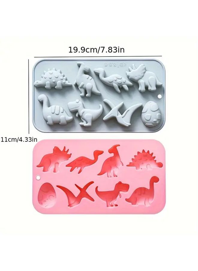 Pink 8 Cavity Jurassic Dinosaur Silicone Mold for Baking Soap Cake - Image 3