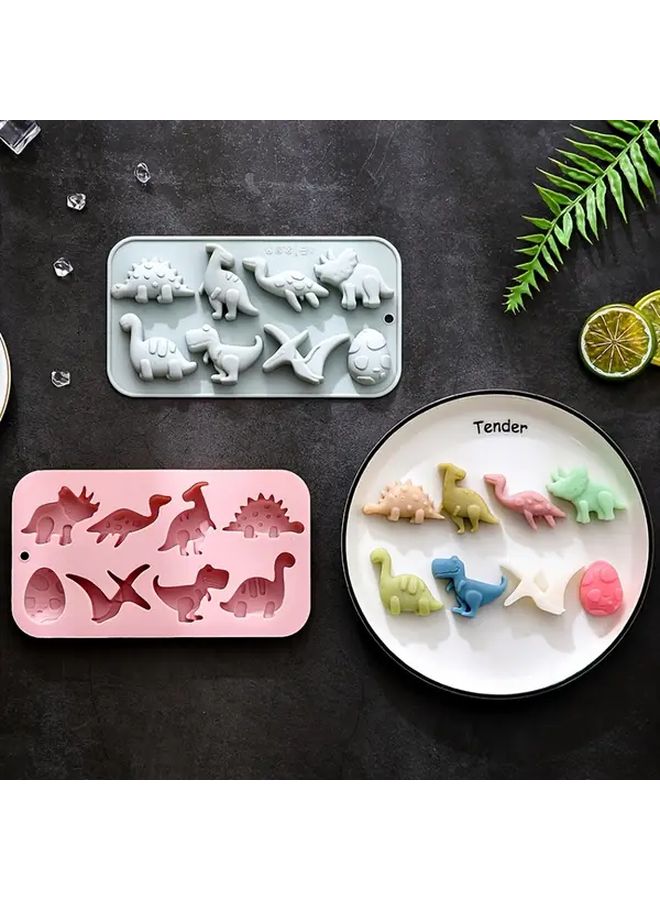 Pink 8 Cavity Jurassic Dinosaur Silicone Mold for Baking Soap Cake - Image 5