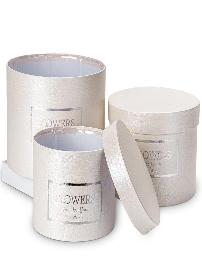 GnFlus White Gift Box Round Gift Boxes with Lids Set of 3 Nesting Gift Boxes for Presents Assorted Sizes Flower Boxes for Arrangements Birthday Wedding Bridesmaid Graduation Christmas Party Gift Bags - Image 1