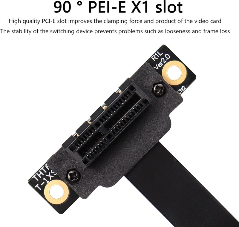 SinLoon PCIE 30 Extension Cable36PIN 1X Extension Cable 90 Degree PCI Express 1X Extend Cardfor 1U2U Chassis 20CM - Image 4