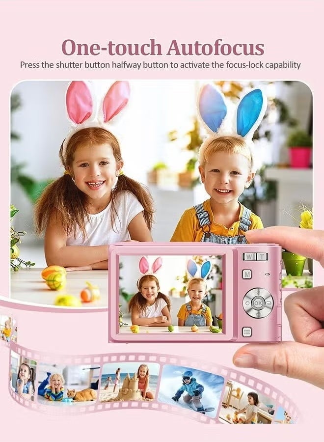 ZONBON Digital Camera, 50MP Cameras Digital with 64GB SD Card, 1080P Camera with 16x Zoom, Compact Camera Anti Shake for Kid Student Children Teen Girl Boy, Kids Camera with 2 Batteries - Image 5