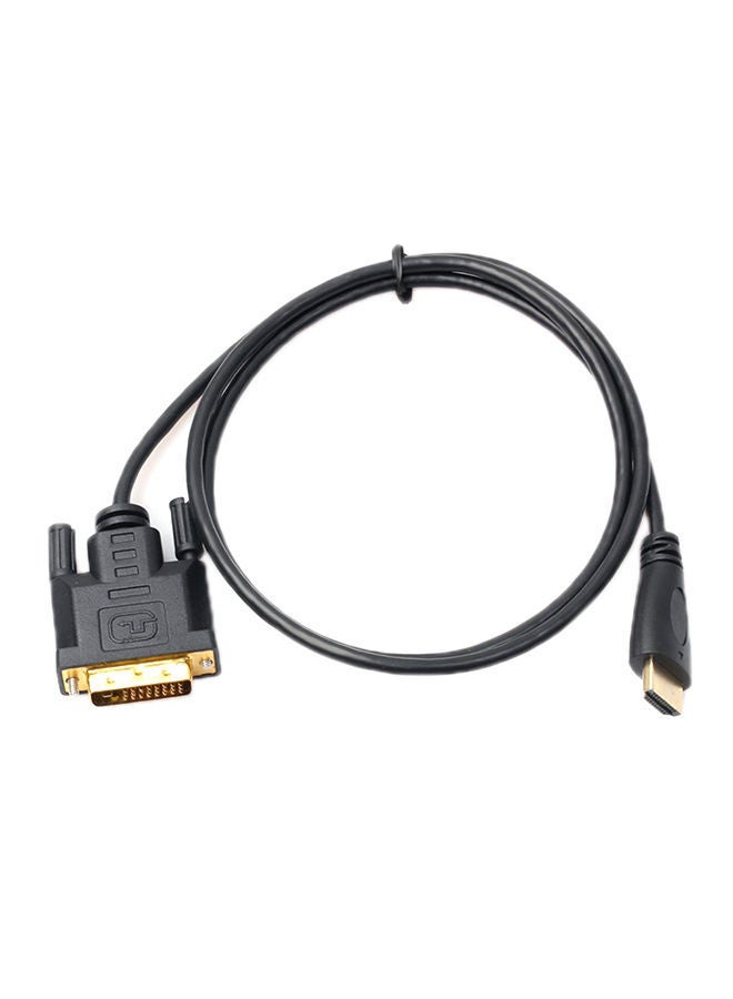 NIBEMINENT 1M/1.8M/3M/5M Gold Plated HDMI To DVI 24 Cable Adapter Male Converter Black 