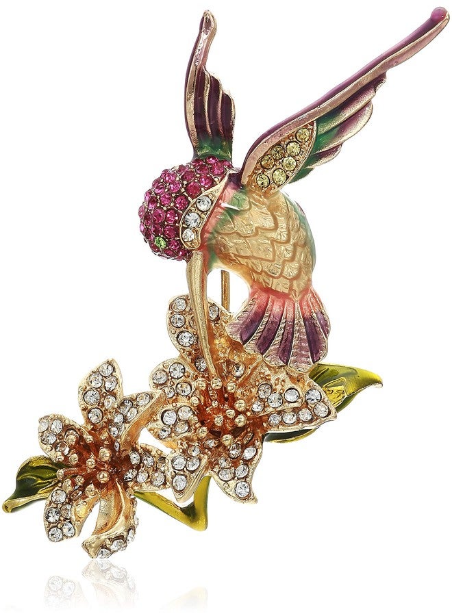 Napier Women's Classics Multicolored Hummingbird Flower Brooches and Pin - Image 1