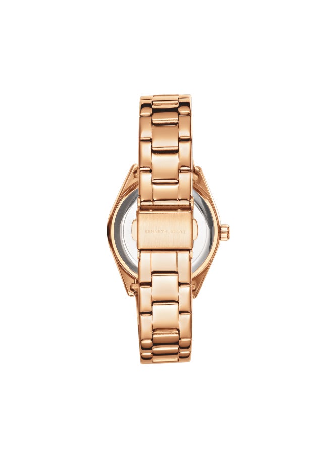 KENNETH SCOTT Women's Watch, Analog Display and Stainless Steel Strap - K24509-RBKP, Rose Gold  - Image 3
