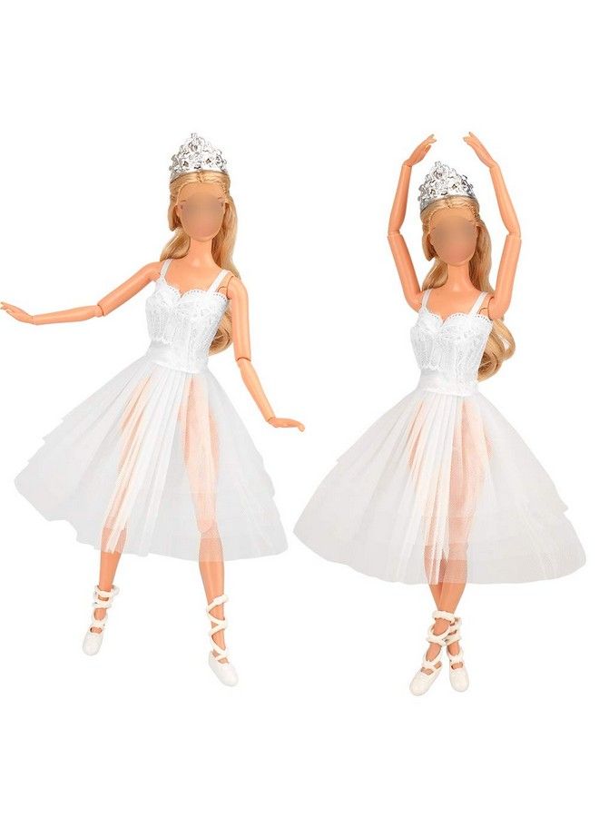 Barwa 3 Sets Ballerina Doll Clothes Ballet Outfits Dance Dresses Costume Mirror Tutu Skirt With 3 Shoes 3 Crown Accessories For 11.5 Inch Girl Doll - Image 5