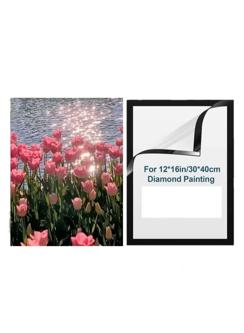 الأزرق جي دبليو أطقم الرسم بالألماس 5D للكبار، أطقم فن الرسم بالألماس للزهور، فنون وحرف كريستال الأحجار الكريمة المثقوبة بالكامل، مثالية للترفيه المنزلي وديكور الحائط - Image 1