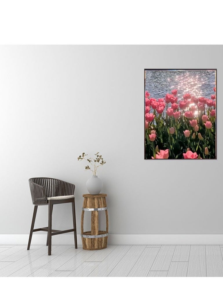 الأزرق جي دبليو أطقم الرسم بالألماس 5D للكبار، أطقم فن الرسم بالألماس للزهور، فنون وحرف كريستال الأحجار الكريمة المثقوبة بالكامل، مثالية للترفيه المنزلي وديكور الحائط - Image 3