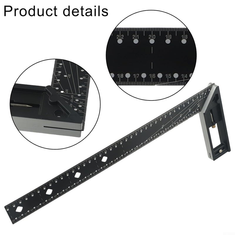 40cm Aluminum Alloy Square Ruler Multifunctional 90 Degree Positioning Marking Measuring Tool For Carpentry - Image 5