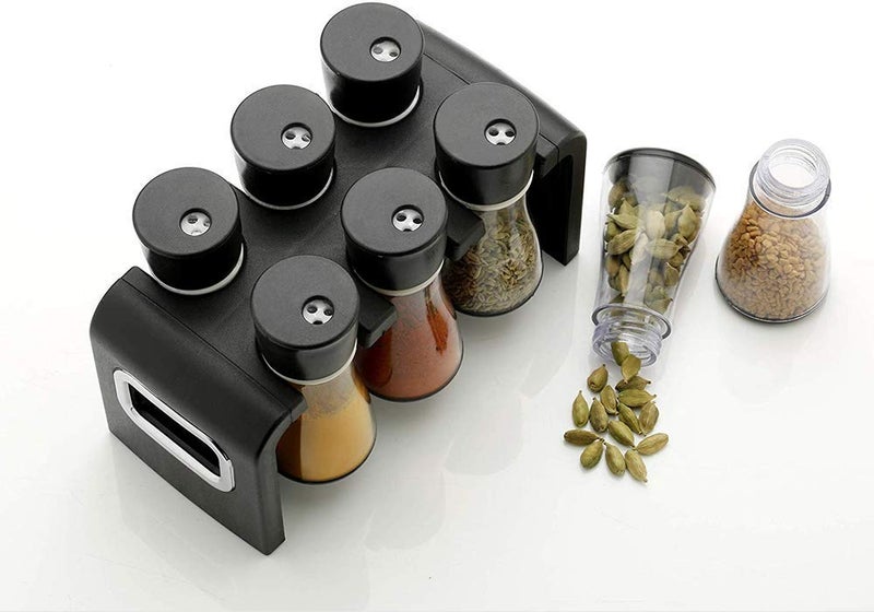 Peyx Spice Rack 6 pcs 6 Pc Multipurpose Spice Rack Plastic Stackable and Space Savvy Dining Table for Kitchen Piece Revolving Storage Jar Condiment Set - Image 4