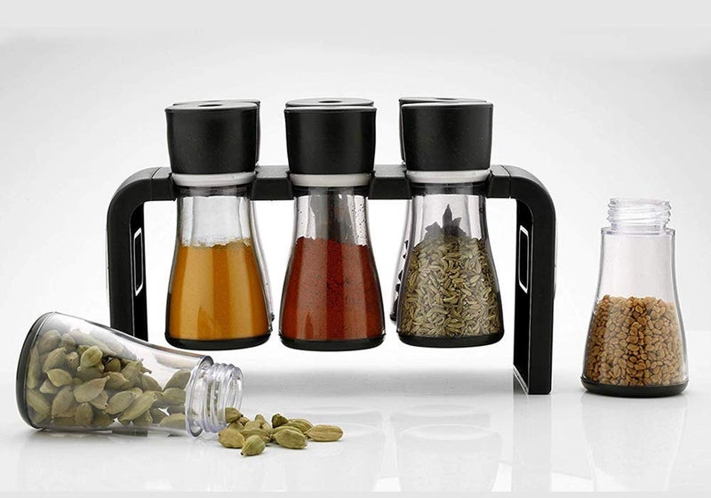 Peyx Spice Rack 6 pcs 6 Pc Multipurpose Spice Rack Plastic Stackable and Space Savvy Dining Table for Kitchen Piece Revolving Storage Jar Condiment Set - Image 3