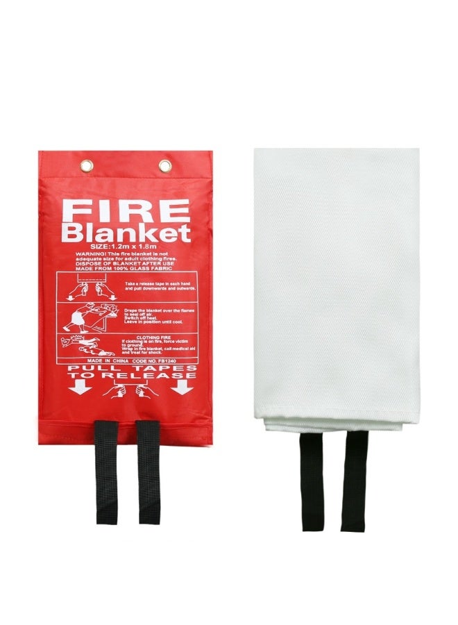 Emergency Fire Blanket 1.2m x 1.8m Fiberglass Wall Mount for Home Kitchen Office Garage