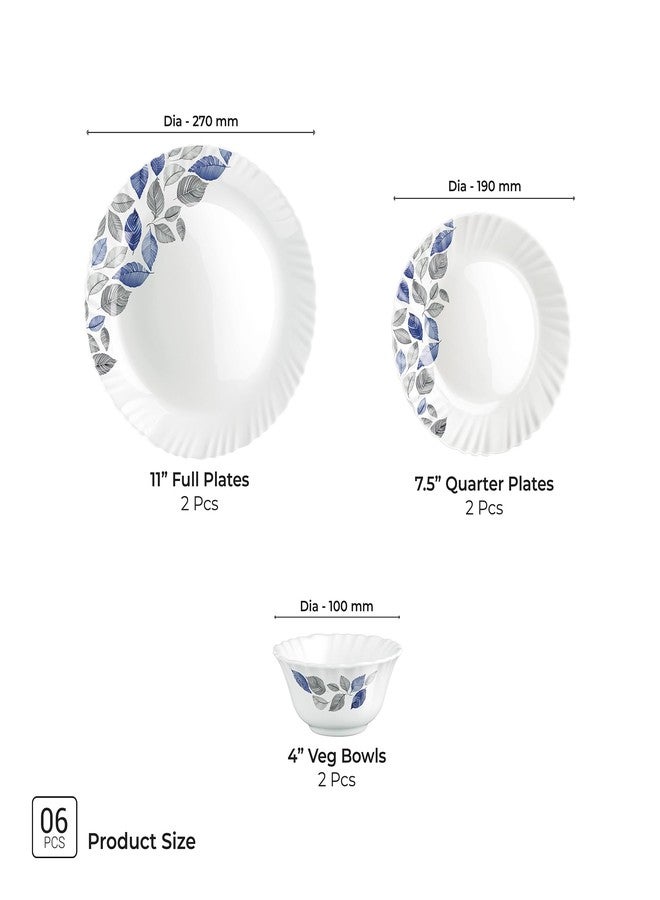 تريو طقم عشاء أوريليا لونيس من تريو باي ميلتون أوبالوير، 6 قطع | يكفي لشخصين | آمن للاستخدام في الميكروويف وغسالة الصحون | خالٍ من رماد العظام | متانة مُقسّاة | أطباق وأوعية | طقم أواني طعام وهدايا - Image 5