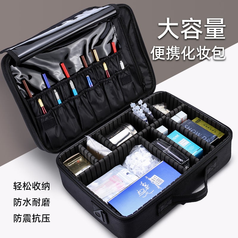 Cosmetic Bag Women'S Portable Large Capacity Professional Makeup Artist And Sleeve Luggage Storage Bag Waterproof Tattoo Toolbox - Image 2