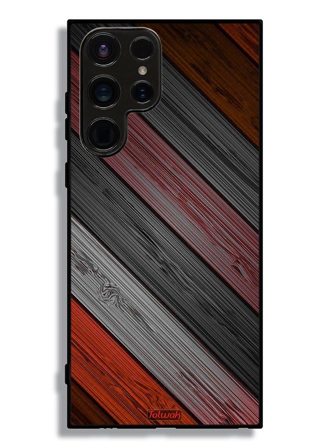 Tolwak Samsung Galaxy S23 Ultra 5G Protective Case Cover Colored Wooden Pattern - Image 3