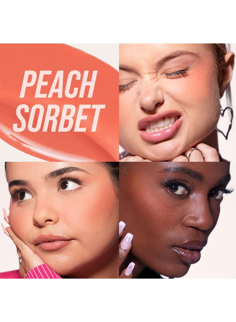 هدى بي بي أحمر خدود سائل ناعم من هدى بيوتي، لون خوخي سوربيه - Image 3