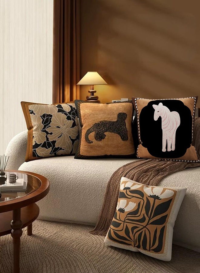 WALALLA Set of 4 Abstract Retro Pillow Covers 18x18 Inch - Double Sided Print Couch Covers for Living Room Sofa, Bed, Car - Decorative Throw Pillow Cases (45x45cm) - Image 1