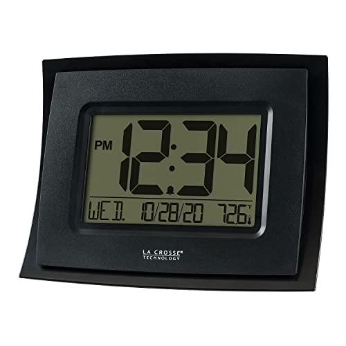 La Crosse Technology WT-8002U-B-INT Digital Black Clock with Indoor Temperature - Image 2