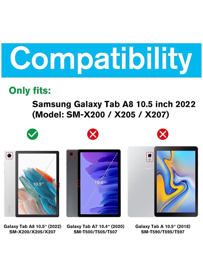 Procases Galaxy Tab A8 10.5 Inch Case with Screen Protector, Slim Stand Hard Shell Protective Smart Cover for Tab A8 10.5" Tablet 2022 Release SM-X200 X205 X207 -Navy - Image 2