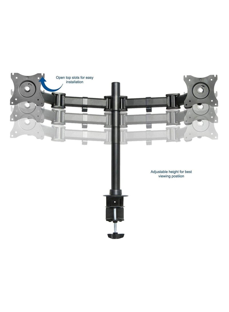 Star Dual Monitor Arms Fully Adjustable Desk Mount Articulating Stand For 2 LCD LED Screens up to 27 Inch - Image 3