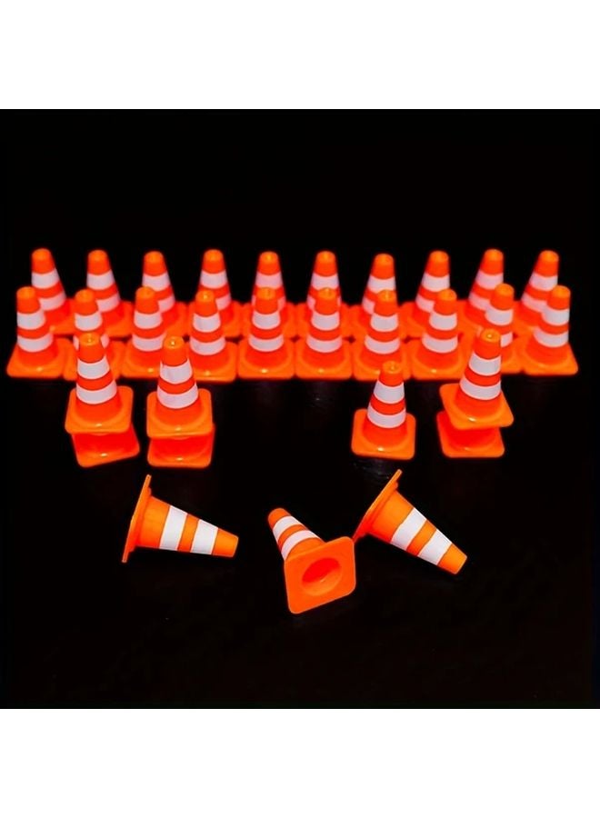 30pcs Mini Plastic Traffic Cones Roadblock Signs For Play House Games - Image 4