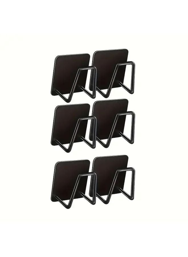2 Pcs Black Wall Mounted Stainless Steel Storage Shelf Drying Rack Set Adjustable - Image 3