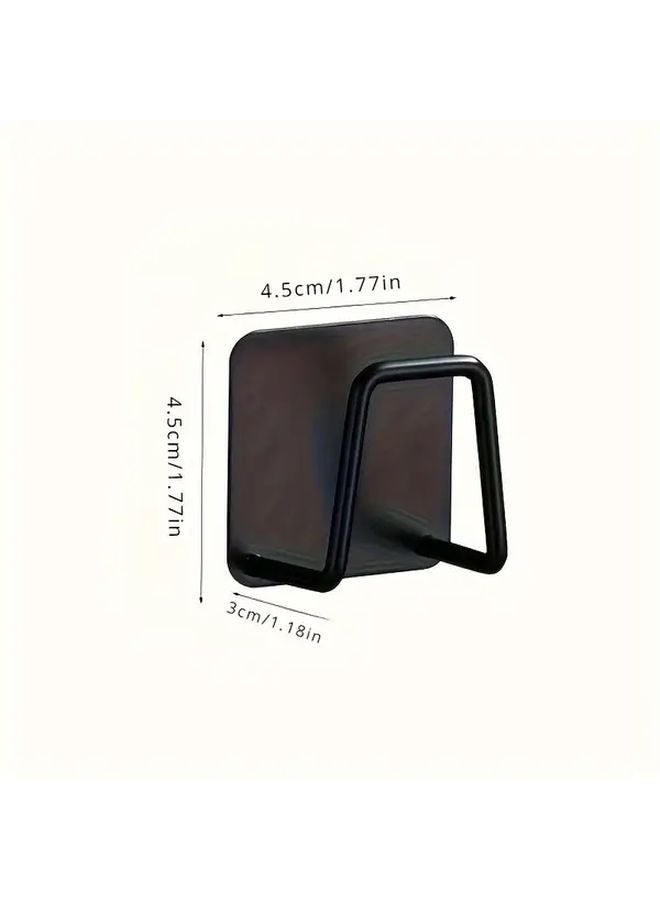 2 Pcs Black Wall Mounted Stainless Steel Storage Shelf Drying Rack Set Adjustable - Image 4