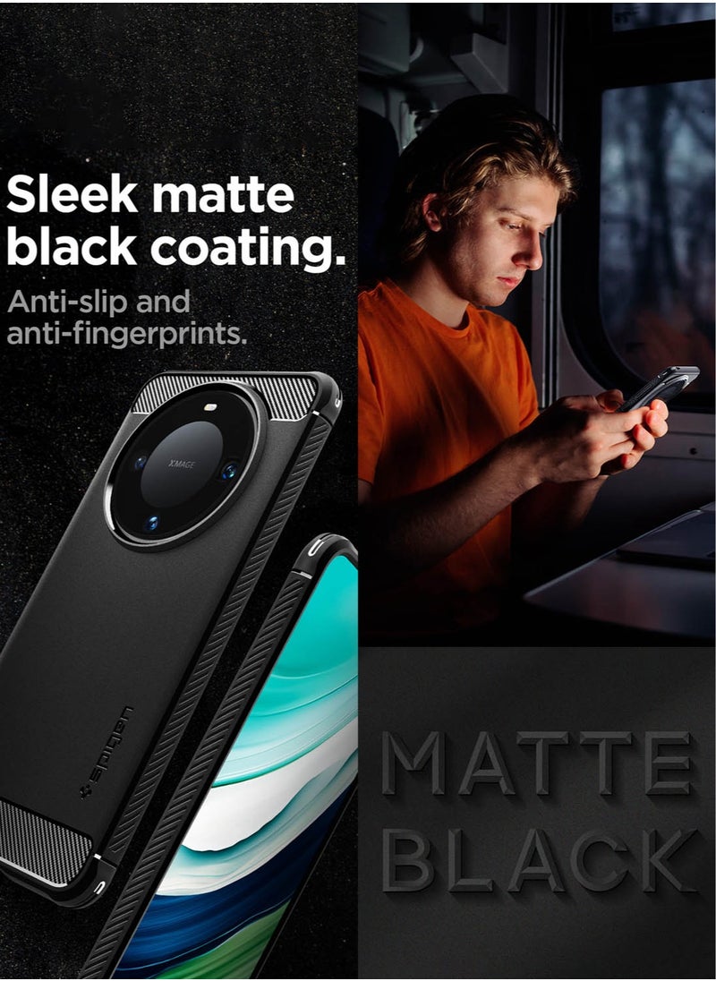 Spigen جراب Rugged Armor لهاتف Huawei Mate 60 Pro وغطاء Mate Pro+ Plus - أسود غير لامع  - Image 3