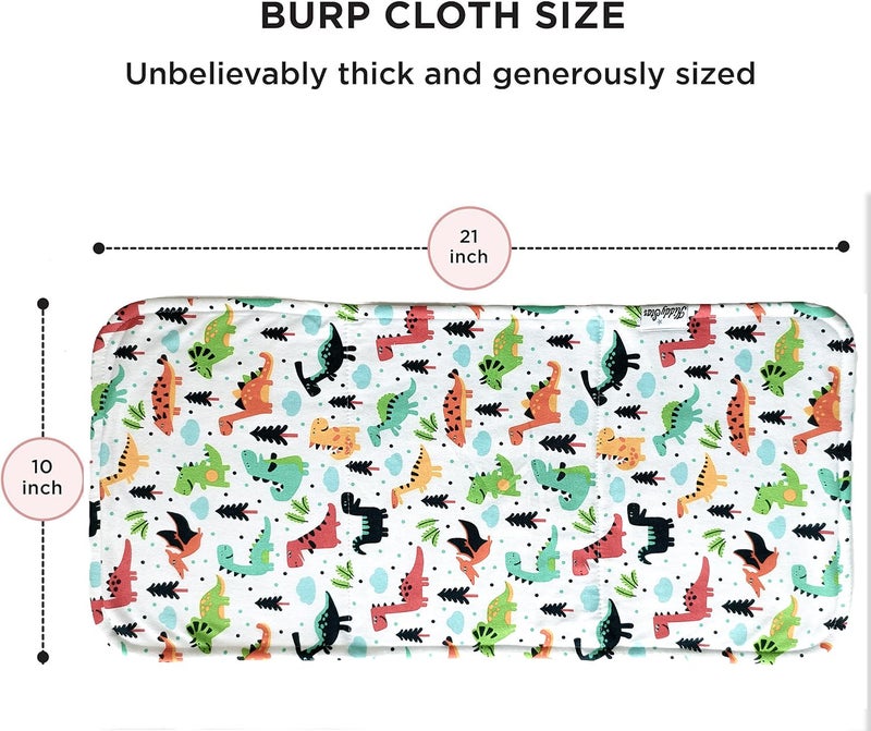 KiddyStar 5-Pack Organic Cotton Burp Cloths â€“ Large, Ultra-Soft 3-Layer Towels for Burping, Shoulder & Hand Use, Highly Absorbent - Image 3