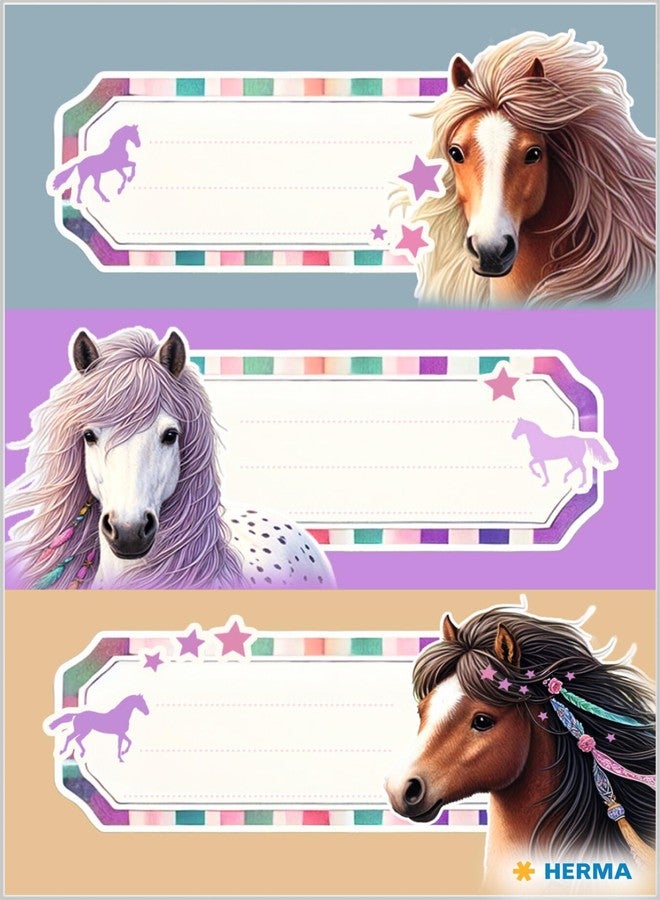 HERMA Book Labels for Labelling Horses, Animal Name Stickers Children with Horse Motif, Self-Adhesive Labelling Labels Name Tags for School Book Book School Book Water Bottle - Image 2