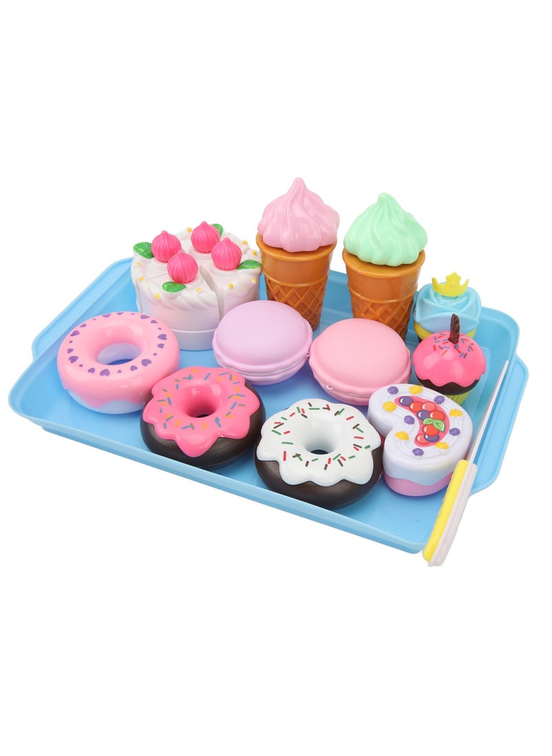 Velaurs Kitchen Dessert Fruit Simulation Birthday Cake Donut Children's Toy  - Image 1
