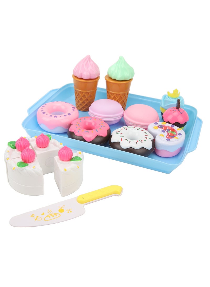 Velaurs Kitchen Dessert Fruit Simulation Birthday Cake Donut Children's Toy  - Image 3