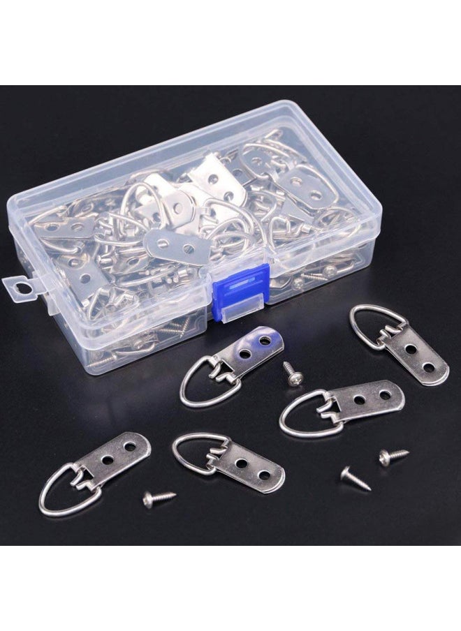 Rustark Rustark 60-Pcs Heavy Duty D Ring Picture Hangers Double Hole with Screws for Home Decoration Picture Hanging Solutions.  - Image 4
