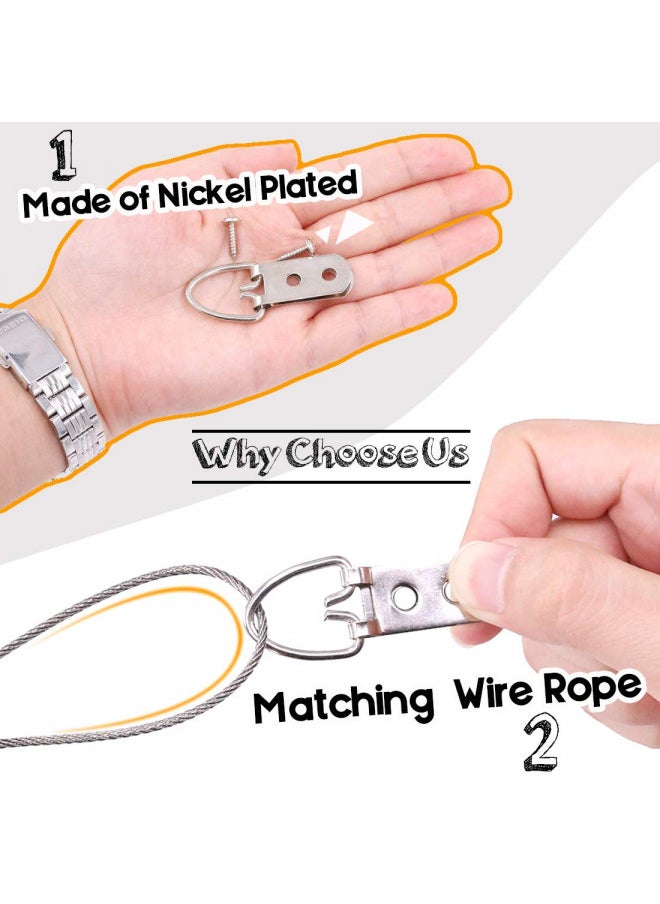 Rustark Rustark 60-Pcs Heavy Duty D Ring Picture Hangers Double Hole with Screws for Home Decoration Picture Hanging Solutions.  - Image 3