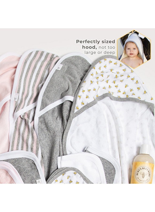 Burt's Bees Baby منشفة أطفال بورتس بيز مع غطاء رأس، بطبعة بط صغير، قطن عضوي، مستلزمات استحمام للجنسين واحتياجات حديثي الولادة، منشفة ناعمة لغرفة الأطفال مع مجموعة غطاء رأس، عبوة 2، حجم 29 × 29 بوصة - Image 3