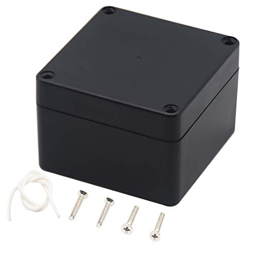Zulkit Junction Box, Zulkit Project Box IP65 Waterproof Outdoor Box ABS Plastic Electrical Boxes Electronic Enclosure Black 3.27 x 3.19 x 2.20 inch (83 x 81 x 56mm)(Pack of 1) - Image 1