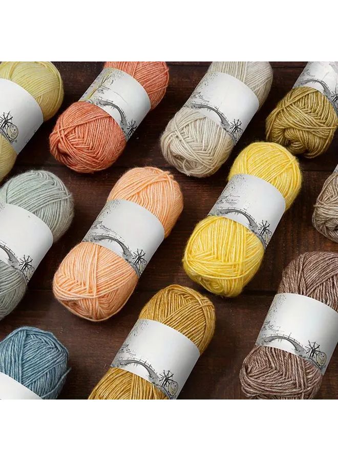 Acrylic Cotton Blended Yarn Ball 019 Earth Green 1.76 Oz for Knitting Blankets Scarves - Image 3