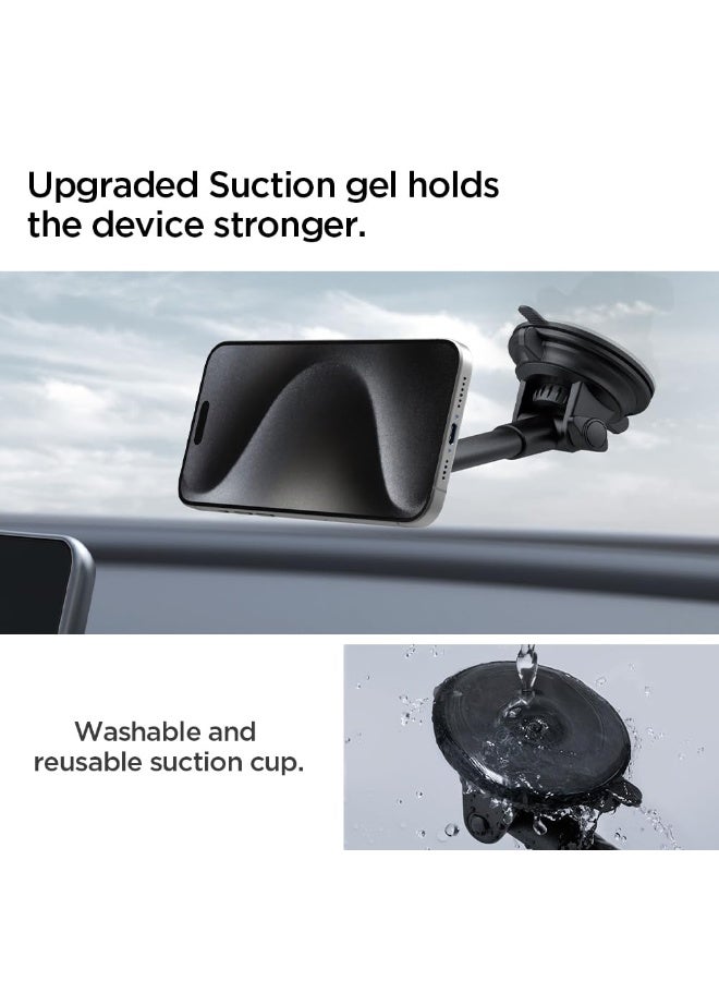Spigen MFT35 Magnetic Car Mount for Dashboard & Windshield, Strong Magsafe Holder Compatible with iPhone 17/16/15 Pro Max, Galaxy S25 Ultra, Pixel 10 Pro XL / Pro - Black - Image 4