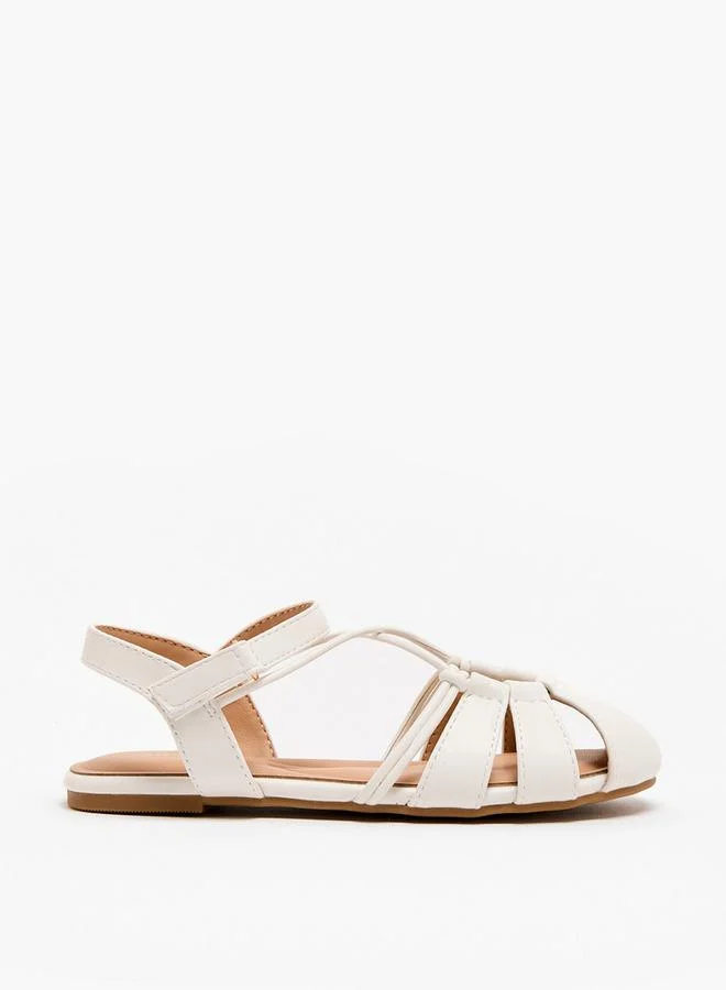 ليتل ميسي Girls Strappy Hook & Loop Sandals