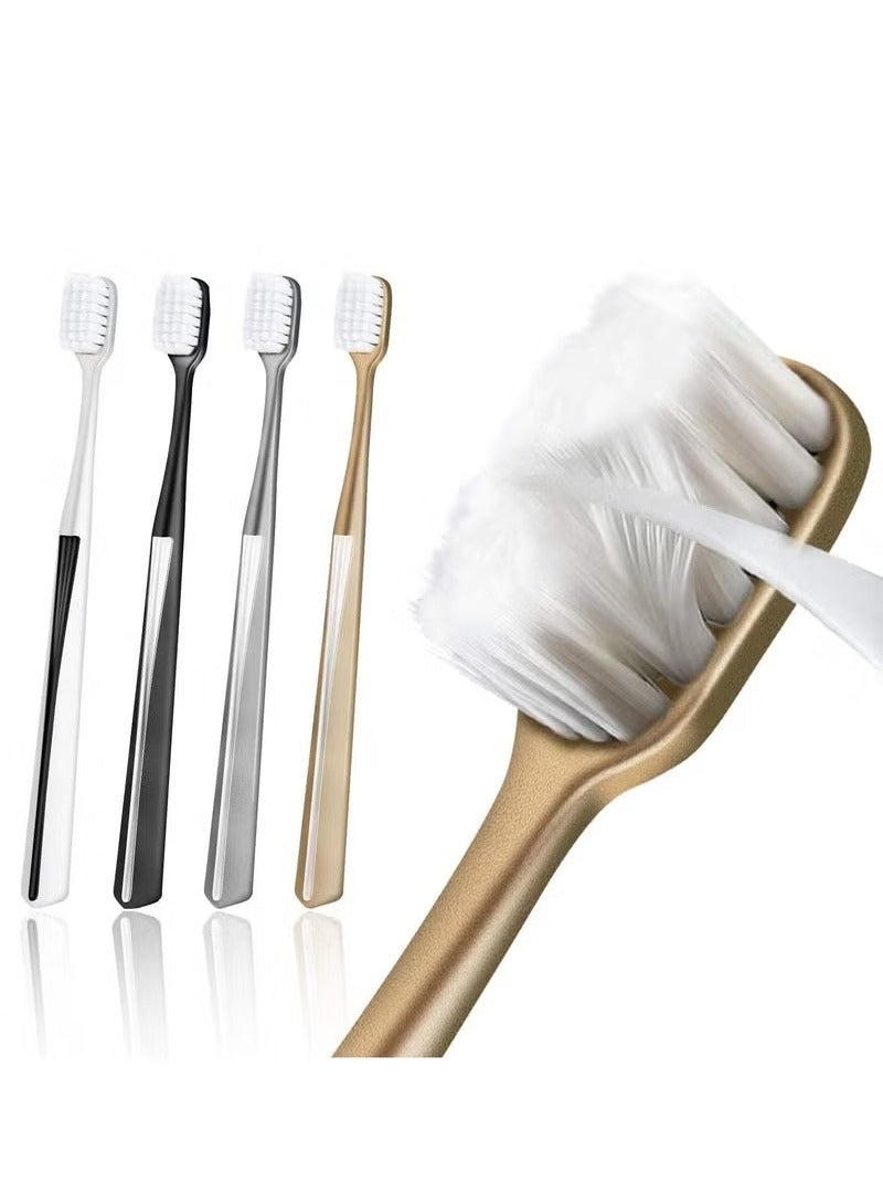 4 قطع فرشاة أسنان نانو فائقة النعومة ، للعناية بالأسنان واللثة الحساسة ، فرشاة أسنان سيلكو فائقة النعومة للأشخاص الذين يعانون من تقويم الأسنان ، تأثير تنظيف جيد ، للأسنان الحساسة تراجع اللثة عن طريق الفم (متعدد الألوان) - Image 1