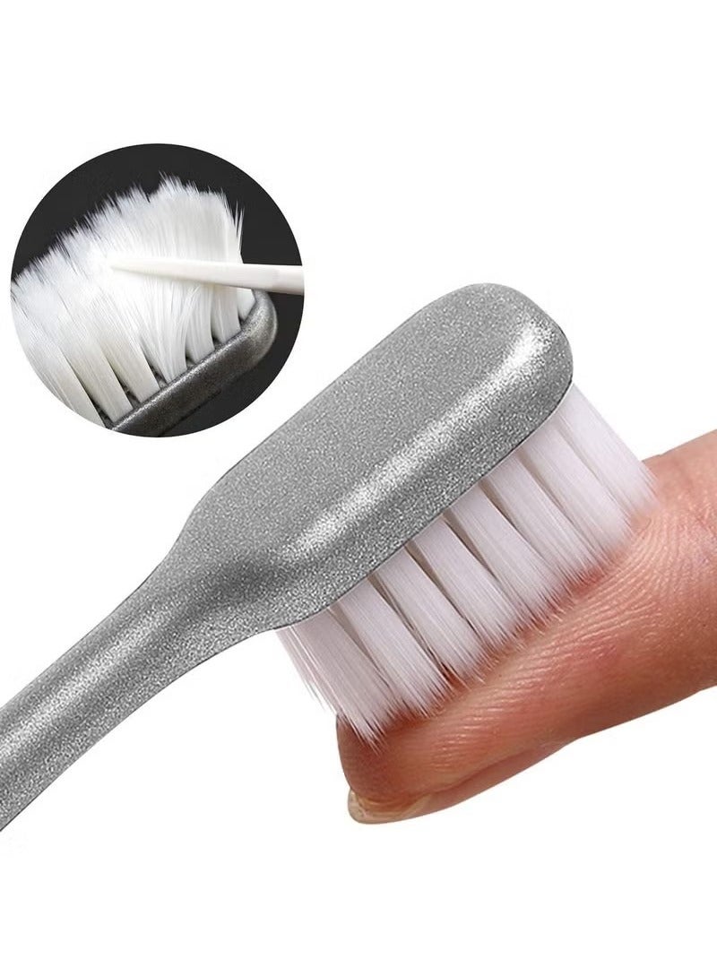 4 قطع فرشاة أسنان نانو فائقة النعومة ، للعناية بالأسنان واللثة الحساسة ، فرشاة أسنان سيلكو فائقة النعومة للأشخاص الذين يعانون من تقويم الأسنان ، تأثير تنظيف جيد ، للأسنان الحساسة تراجع اللثة عن طريق الفم (متعدد الألوان) - Image 3