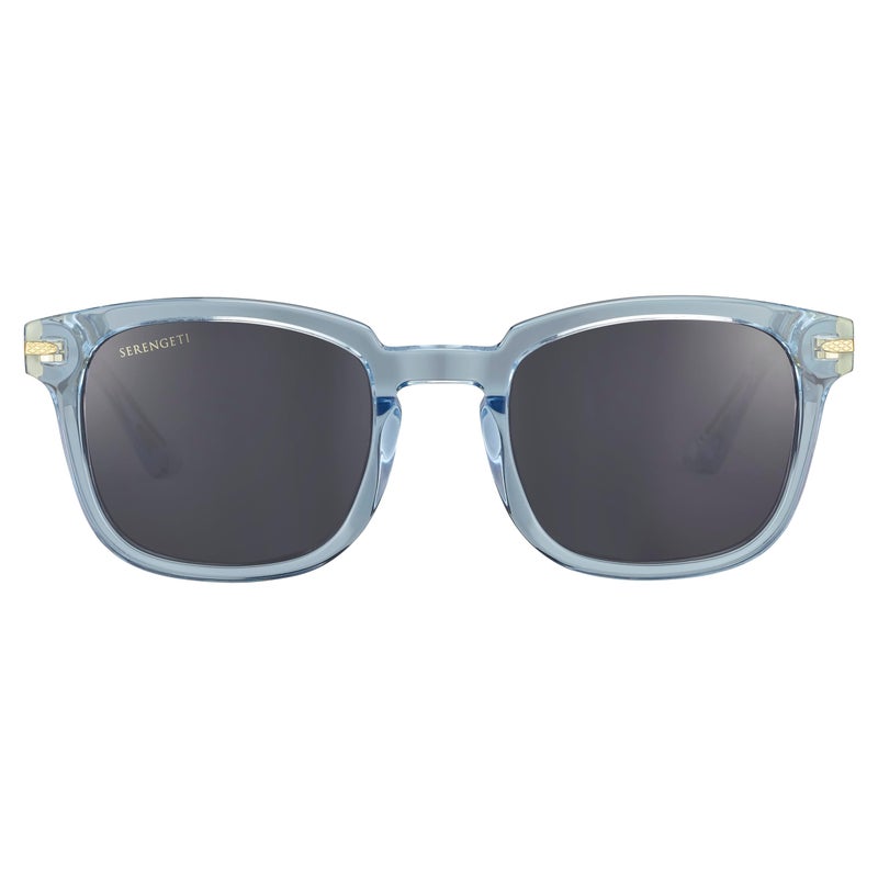 Serengeti Ethan Shiny Crystal Blue Mineral Polarized Smoke Cat 2 to 3 Medium Sunglasses Unisex Adult - Image 2