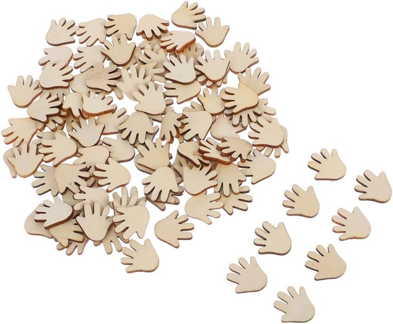 DOITOOL 200pcs Hand Shaped Blank Wooden Pieces for DIY Crafts Natural Wood Cutouts for Home Decor Photo Props Smooth Edges Versatile Use for Artisans and Beginners - Image 1