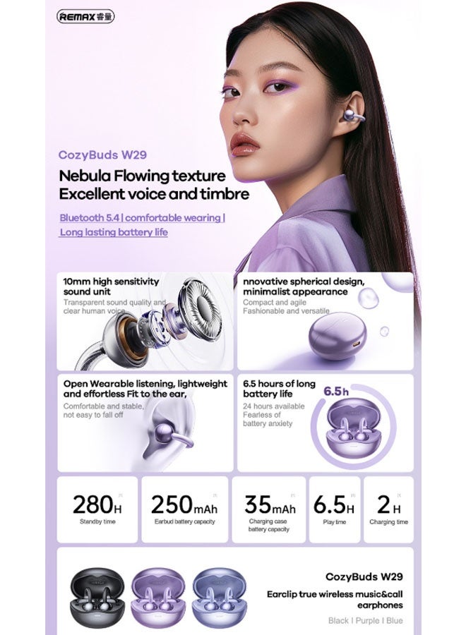 REMAX New ear clip-style true wireless stereo music and call earphones that do not go into the ear, mini bone conduction earphones, Bluetooth 5.4 open earbuds, IPX4 waterproof cycling earbuds, noise-cancelling headphones (white) - Image 2