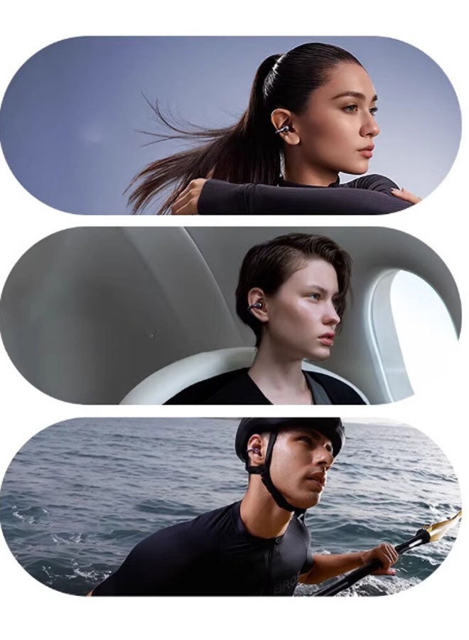 REMAX New ear clip-style true wireless stereo music and call earphones that do not go into the ear, mini bone conduction earphones, Bluetooth 5.4 open earbuds, IPX4 waterproof cycling earbuds, noise-cancelling headphones (white) - Image 3