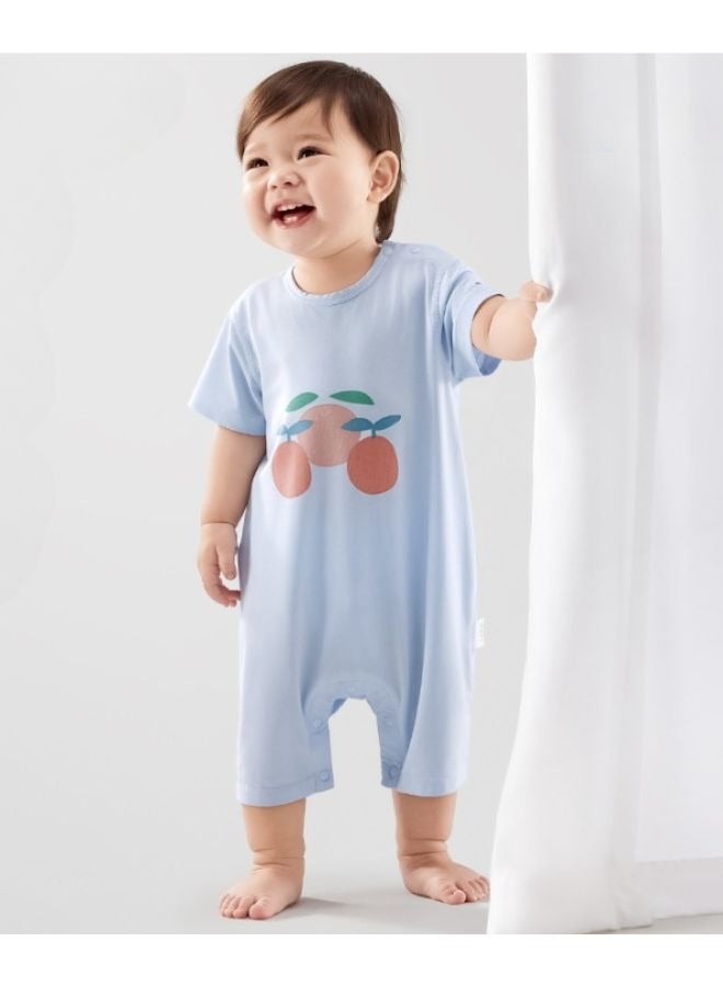 Be a better mom Unisex Baby Comfortable Organic Cotton Gauze Short sleeves straight-front jumpsuit - Image 2