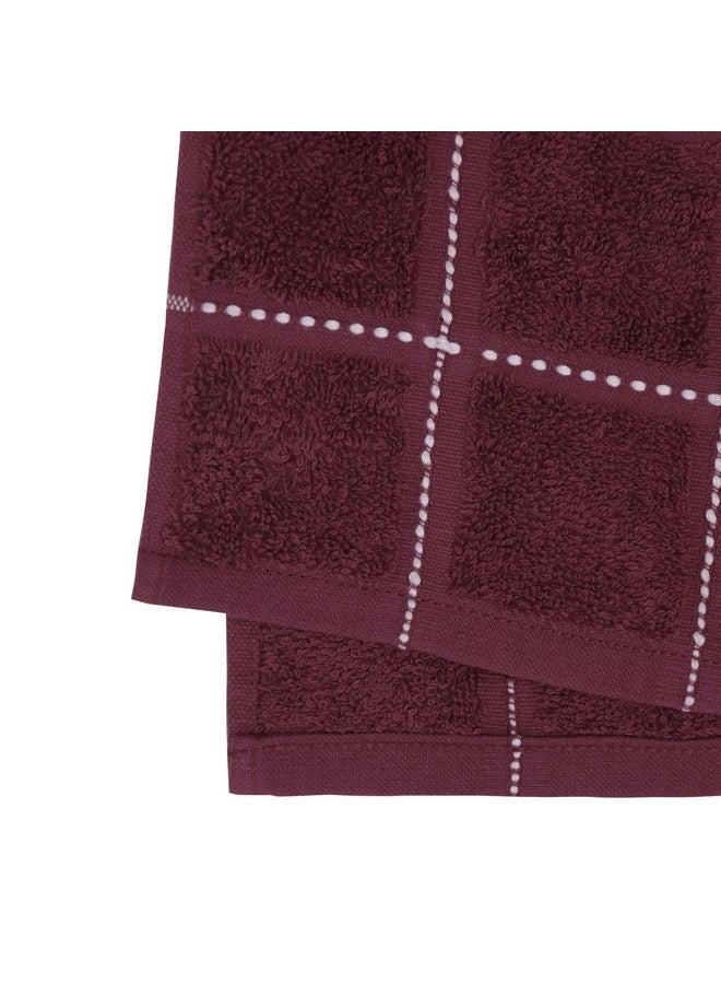TRIDENT Cotton Hand Towel Set 100% Cotton Luxury Hand Towels - 400 GSM- Super Soft, Easy Care- Everyday, Swim, Pool, Yoga, Travel Pack of 2- Size-40x60 cm, Color-Burgundy - Image 1