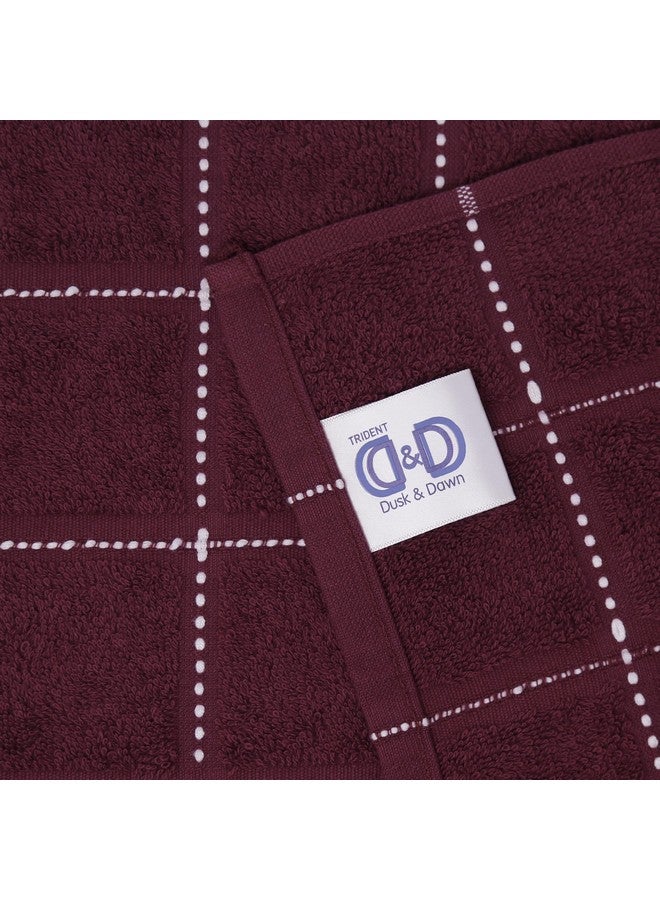 TRIDENT Cotton Hand Towel Set 100% Cotton Luxury Hand Towels - 400 GSM- Super Soft, Easy Care- Everyday, Swim, Pool, Yoga, Travel Pack of 2- Size-40x60 cm, Color-Burgundy - Image 2