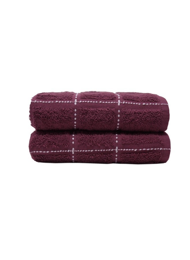 TRIDENT Cotton Hand Towel Set 100% Cotton Luxury Hand Towels - 400 GSM- Super Soft, Easy Care- Everyday, Swim, Pool, Yoga, Travel Pack of 2- Size-40x60 cm, Color-Burgundy - Image 4