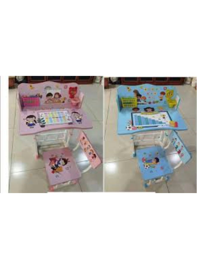 Talzeo "Kids Study Table and Chair Set – Adjustable Height Desk with Storage, Ergonomic Design for Children’s Study, Drawing & Reading - Image 1